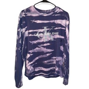 Calvin Klein Bleach Dye Long Sleeve Tee by Ruh-Roh RAGS!